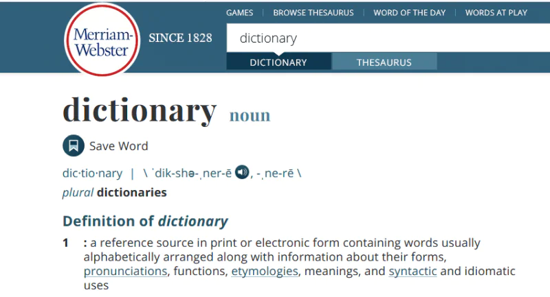 Merriam-Webster in action...