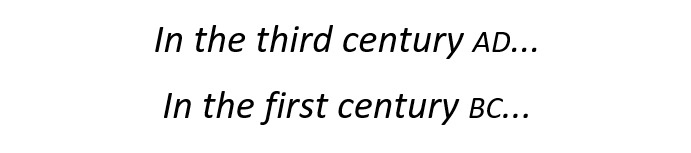 Small caps in MHRA style era abbreviations.